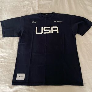WTAPS x NB navy short sleeve tshirt